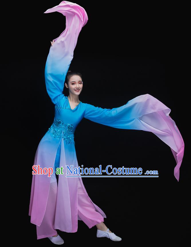 Traditional Chinese Yangge Fan Dancing Costume Modern Dance Dress Clothing