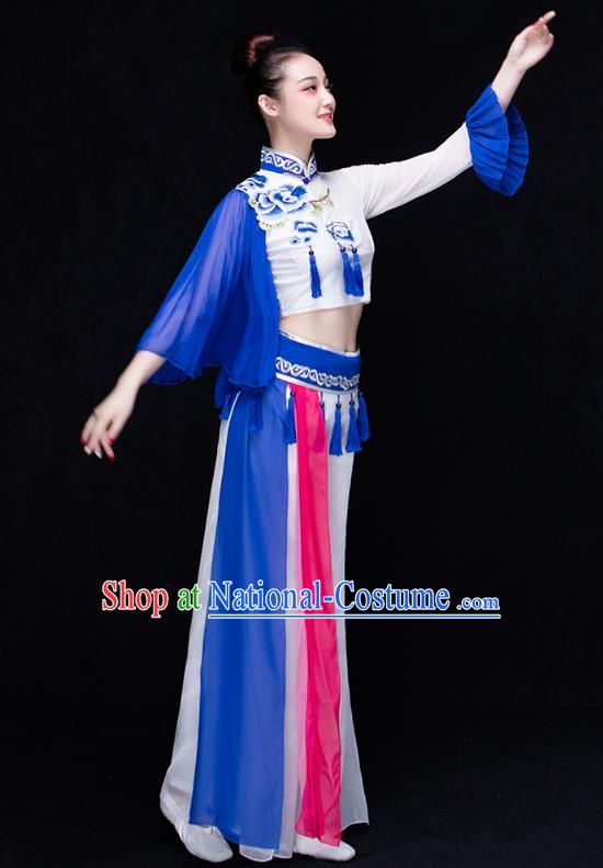 Traditional Chinese Yangge Fan Dancing Costume Modern Dance Dress Clothing