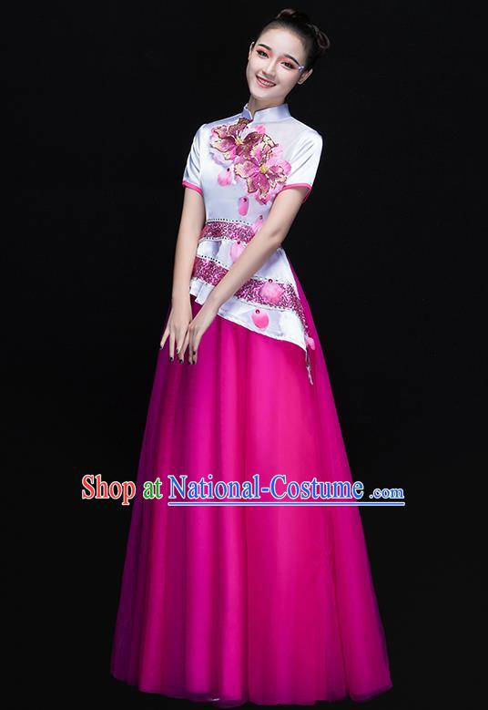 Traditional Chinese Yangge Fan Dancing Costume Modern Dance Dress Clothing