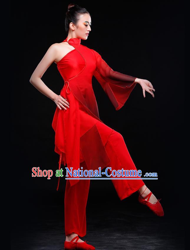 Traditional Chinese Yangge Fan Dancing Costume Modern Dance Dress Clothing