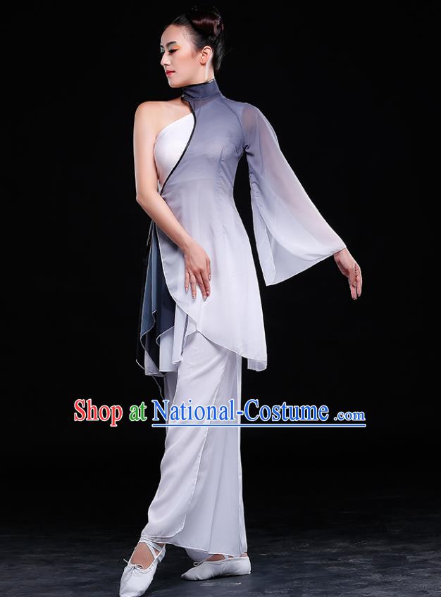 Traditional Chinese Classical Yangge Dance White Uniforms, China Yangko Dance Clothing for Women