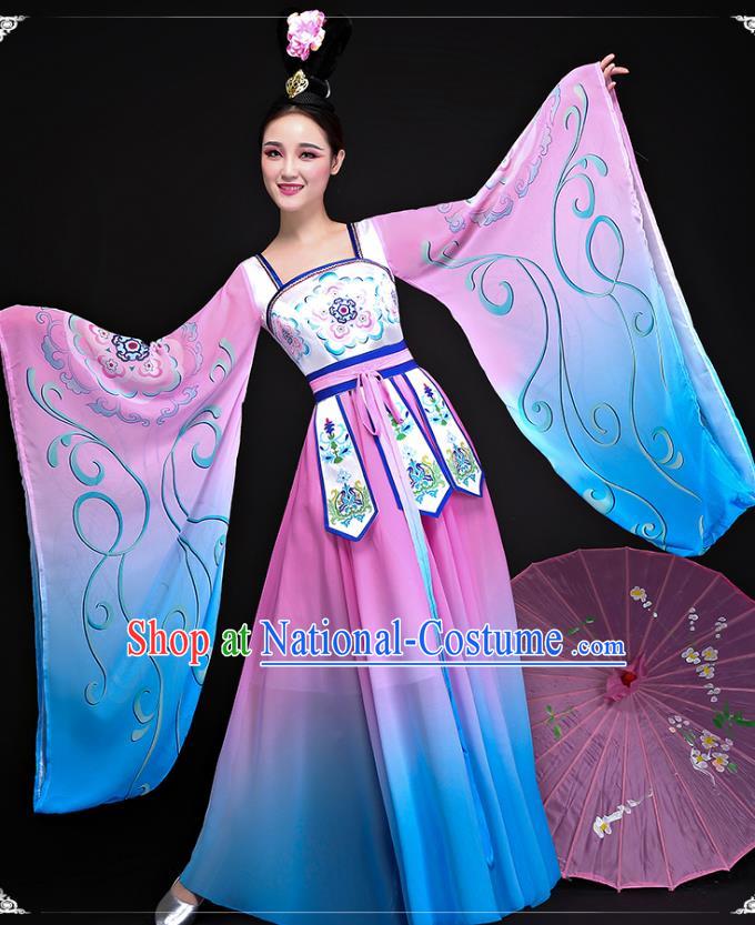 Traditional Chinese Yangge Fan Dancing Costume Modern Dance Dress Clothing