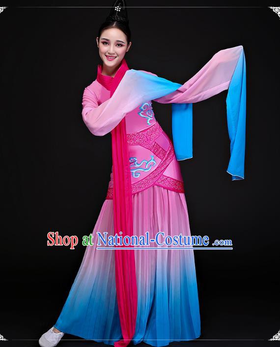 Traditional Chinese Ancient Palace Lady Dance Clothing Classical Water Sleeve Dance Dress Costume for Women