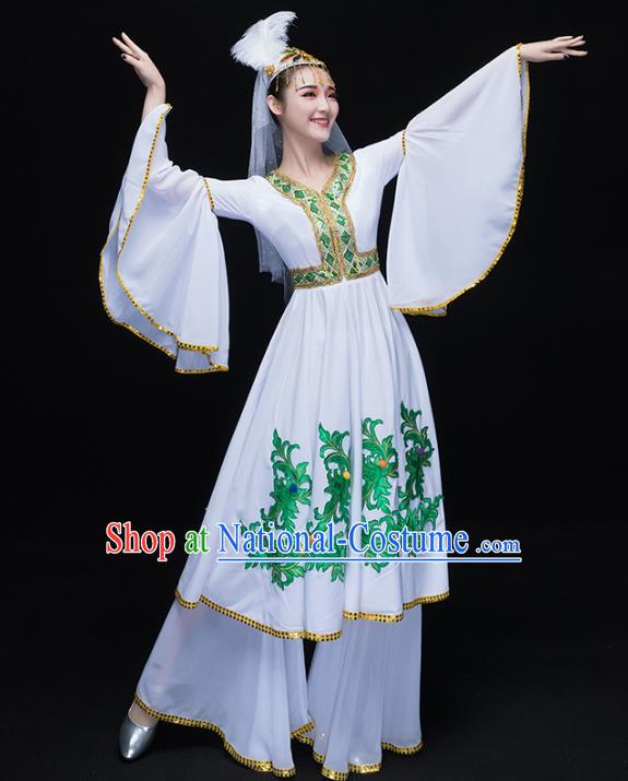 Traditional Chinese Uyghur Nationality Dance Costume, Chinese Uigurian Minority Nationality Dance Dress Clothing for Women