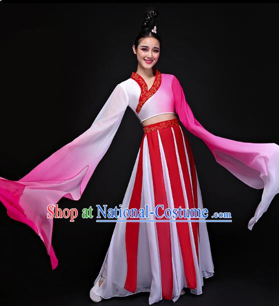 Traditional Chinese Classical Water Sleeve Dance Costume, China Yangko Folk Dance Clothing for Women