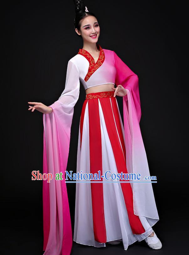 Traditional Chinese Yangge Fan Dancing Costume Modern Dance Dress Clothing