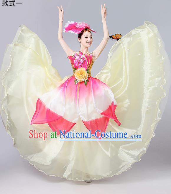 Traditional Chinese Yangge Fan Dancing Costume Classical Dance Modern Dance Dress Clothing