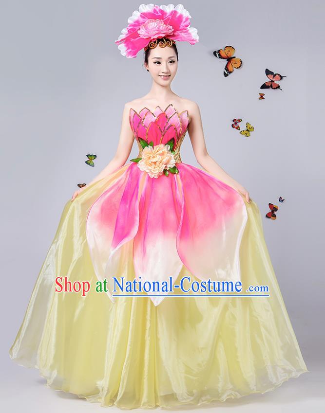 Traditional Chinese Yangge Fan Dancing Costume Classical Dance Modern Dance Dress Clothing