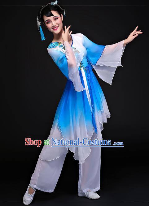 Traditional Chinese Yangge Fan Dancing Costume Modern Dance Dress Clothing