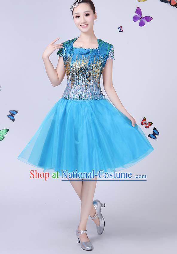 Traditional Chinese Yangge Fan Dancing Costume Classical Dance Modern Dance Dress Clothing