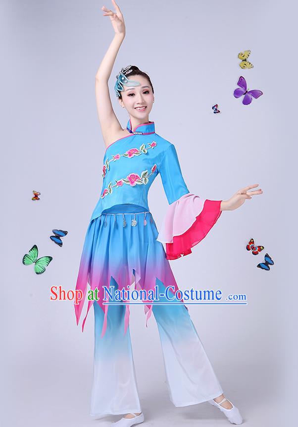 Traditional Chinese Yangge Fan Dancing Costume Classical Dance Modern Dance Dress Clothing