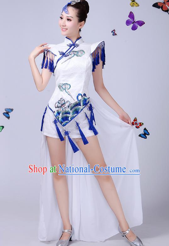 Traditional Chinese Modern Dance Opening Dance Clothing Chorus Jazz Dance Embroidered Costume for Women