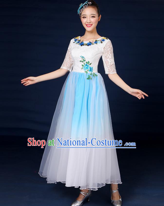 Traditional Chinese Yangge Fan Dancing Costume Classical Dance Modern Dance Dress Clothing