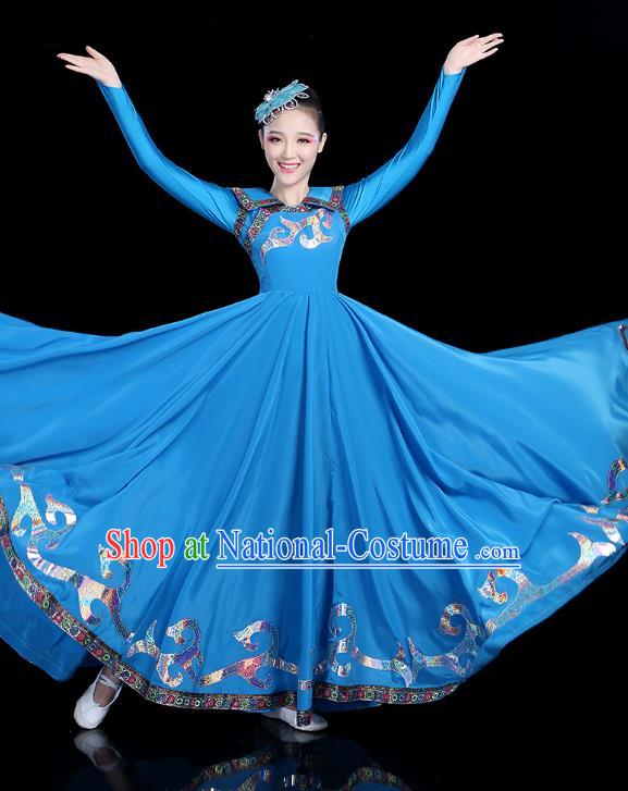 Traditional Chinese Yangge Fan Dancing Costume Classical Dance Modern Dance Dress Clothing