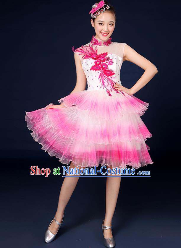 Traditional Chinese Yangge Fan Dancing Costume Classical Dance Modern Dance Dress Clothing