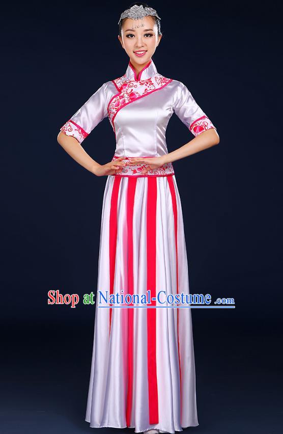 Traditional Chinese Modern Dance Opening Dance Clothing Chorus Classical Dance Red Dress for Women