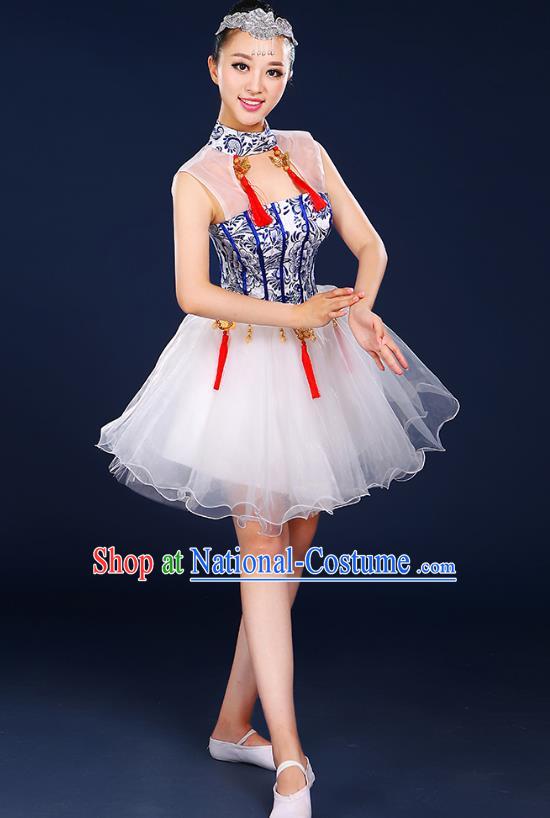 Traditional Chinese Yangge Fan Dancing Costume Classical Dance Modern Dance Dress Clothing