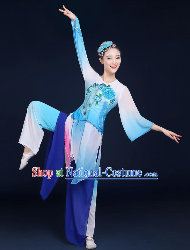 Traditional Chinese Yangge Fan Dancing Costume Classical Dance Modern Dance Dress Clothing