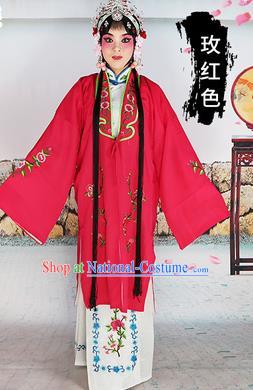 Chinese Beijing Opera Actress Costume Rosy Embroidered Cape, Traditional China Peking Opera Diva Embroidery Clothing