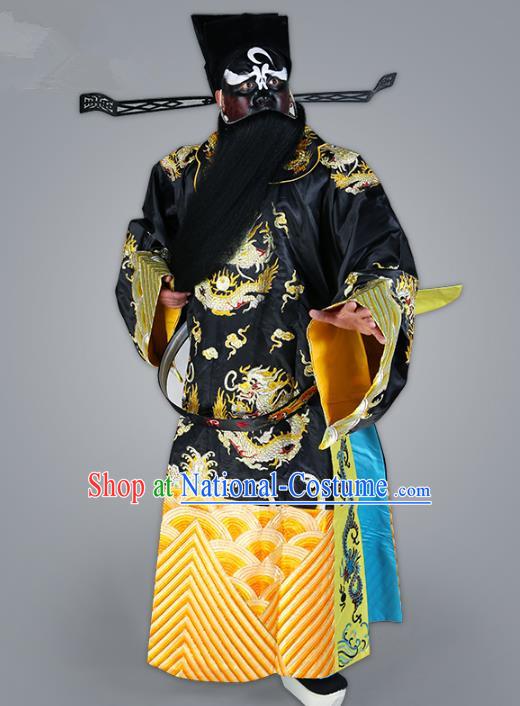 Chinese Beijing Opera Bao Zheng Costume Embroidered Robe, China Peking Opera Prime Minister Embroidery Gwanbok Clothing