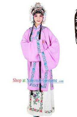 Chinese Beijing Opera Actress Costume Embroidered Purple Cape, Traditional China Peking Opera Nobility Lady Embroidery Clothing