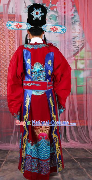 Traditional China Beijing Opera Costume Gifted Scholar Embroidered Robe and Hat Ancient Chinese Peking Opera Embroidery Clothing