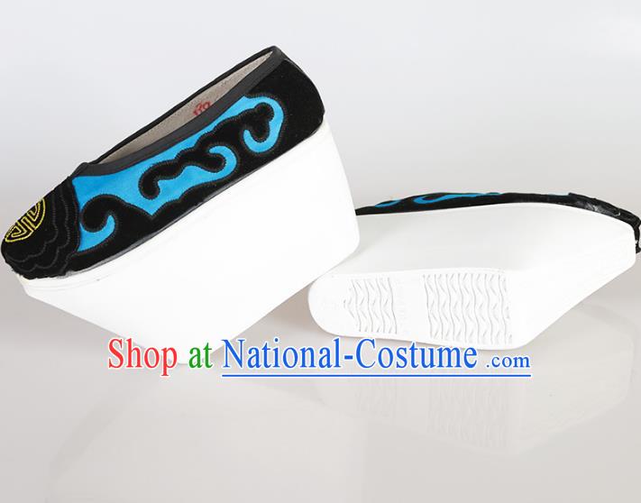 Asian Chinese Beijing Opera Niche Embroidered Shoes, Traditional China Peking Opera Young Men Hanfu Shoes