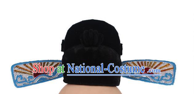 Asian Chinese Beijing Opera County Magistrate Hats, Traditional China Peking Opera Lang Scholar Headwear