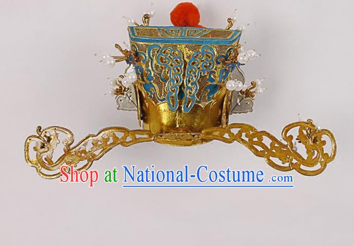 Traditional China Beijing Opera Costume Gifted Scholar Embroidered Robe and Hat Ancient Chinese Peking Opera Embroidery Clothing