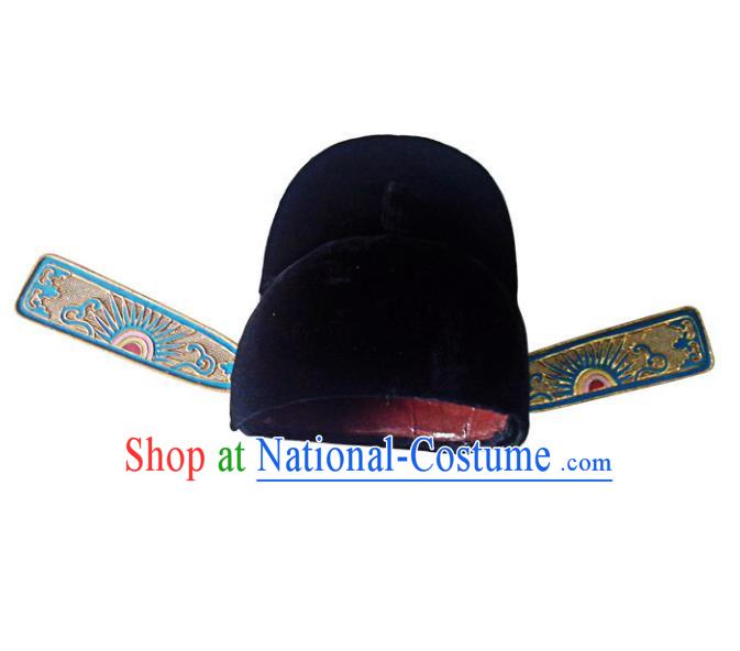 Asian Chinese Beijing Opera County Magistrate Black Hats, Traditional China Peking Opera Lang Scholar Headwear