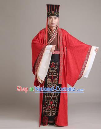 Traditional Chinese Han Dynasty Bridegroom Wedding Costume, China Ancient Minister Hanfu Clothing for Men