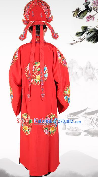 Traditional China Beijing Opera Costume Gifted Scholar Embroidered Robe and Hat Ancient Chinese Peking Opera Embroidery Clothing