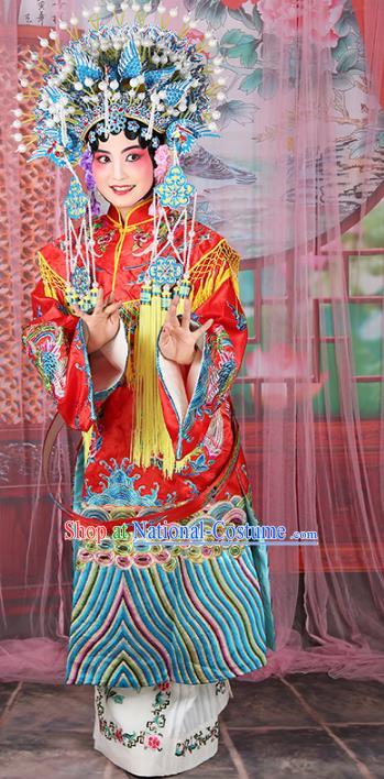 Chinese Beijing Opera Actress Imperial Concubine Costume Phoenix Coronet and Embroidered Robe, China Peking Opera Diva Clothing