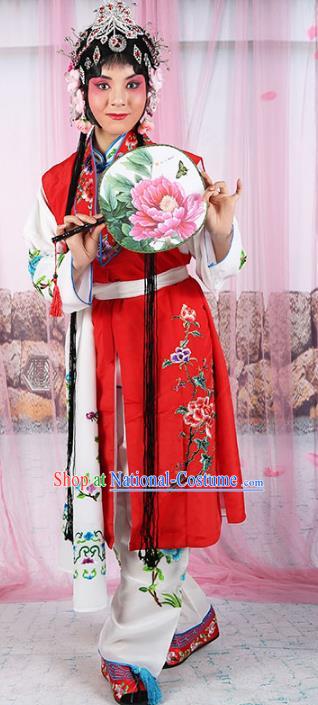 Chinese Beijing Opera Young Lady Embroidered Costume, China Peking Opera Actress Embroidery Clothing