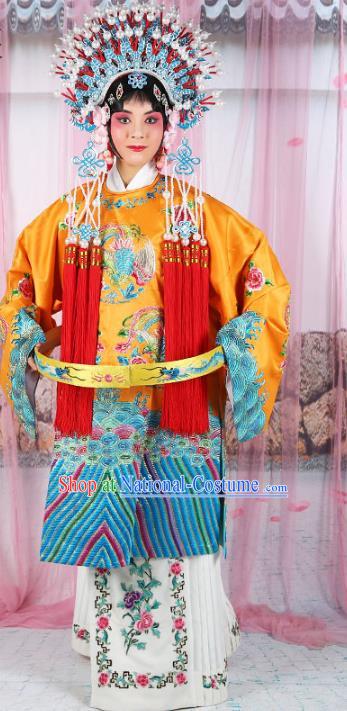 Chinese Beijing Opera Actress Costume Embroidered Robe, China Peking Opera Imperial Concubine Clothing and Phoenix Coronet