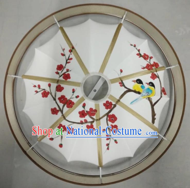 Traditional Chinese Handmade Painting Wintersweet Birds Palace Lantern China Ceiling Palace Lamp