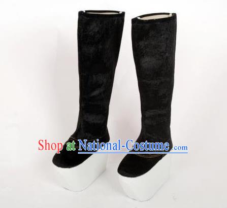 Traditional Handmade Chinese Han Dynasty Minister Buskin Boots Hanfu Shoes for Men