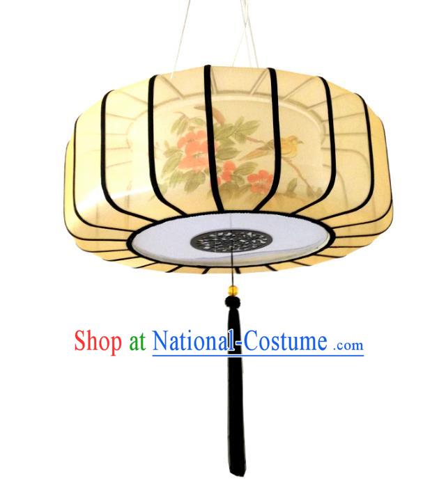 Traditional Chinese Handmade Painting Flowers Sheepskin Palace Lantern China Ceiling Palace Lamp