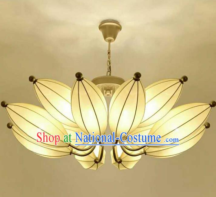 Traditional Chinese Handmade Lotus Palace Lantern China Ceiling Palace Lamp