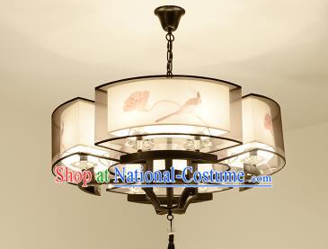 Traditional Chinese Handmade Sheepskin Printing Lotus Palace Lantern China Ceiling Palace Lamp