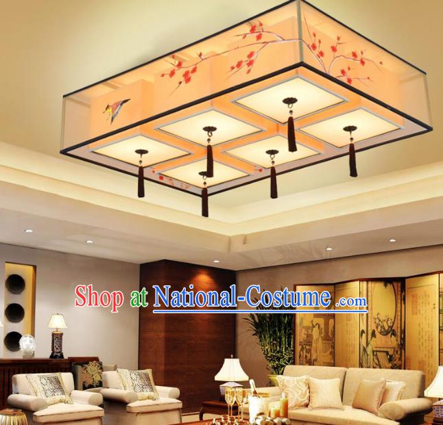 Traditional Chinese Handmade Painting Wintersweet Silk Palace Lantern China Ceiling Palace Lamp