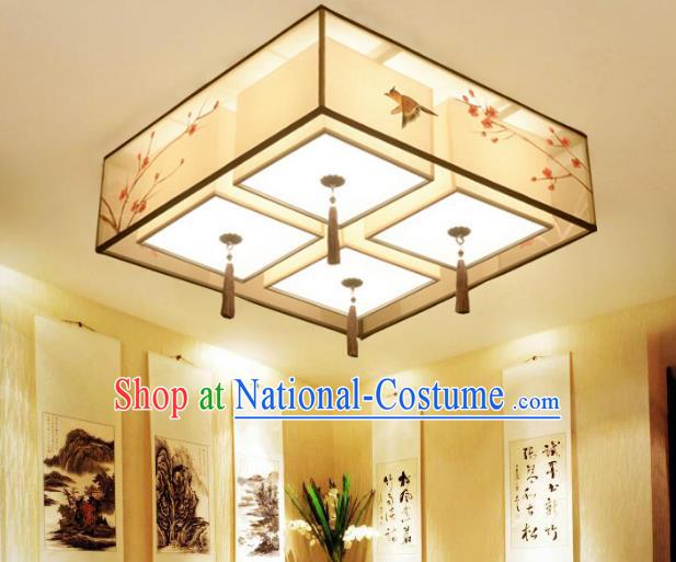 Traditional Chinese Handmade Painting Wintersweet Silk Palace Lantern China Ceiling Palace Lamp