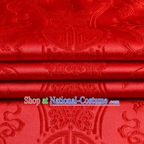 Chinese Royal Palace Traditional Costume Pattern Design Red Brocade Fabric, Chinese Ancient Clothing Drapery Hanfu Cheongsam Material