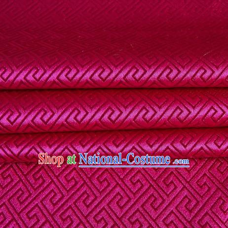 Chinese Royal Palace Traditional Costume Back Pattern Rosy Satin Brocade Fabric, Chinese Ancient Clothing Drapery Hanfu Cheongsam Material