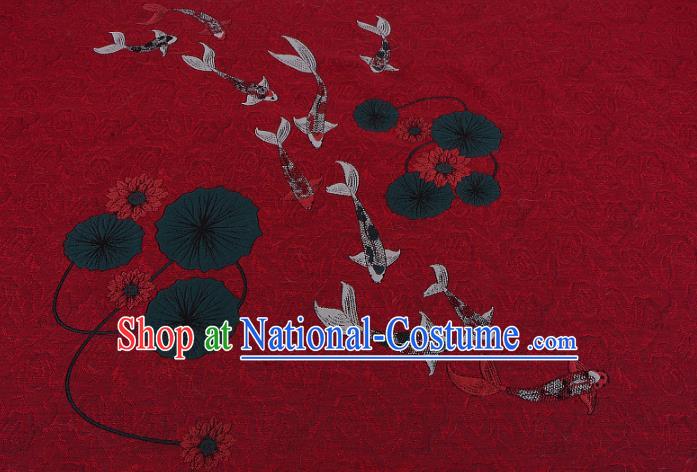 Chinese Traditional Costume Royal Palace Jacquard Weave Red Brocade Fabric, Chinese Ancient Clothing Drapery Hanfu Cheongsam Material