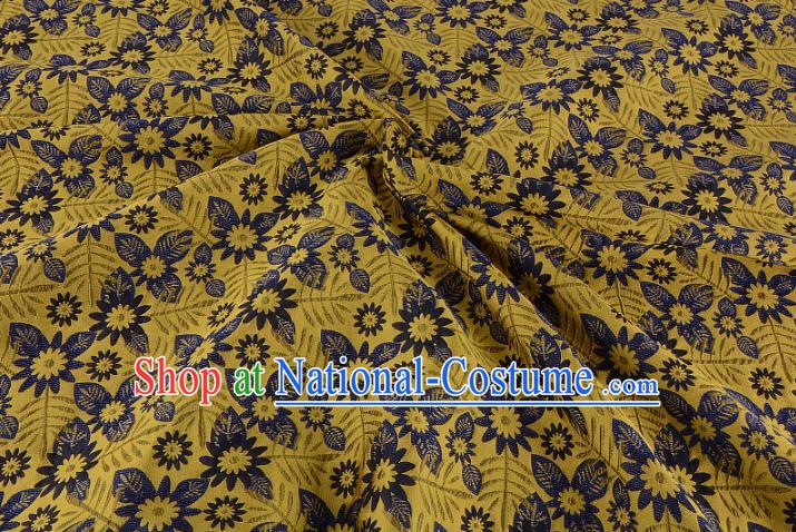 Chinese Traditional Costume Royal Palace Jacquard Weave Yellow Fabric, Chinese Ancient Clothing Drapery Hanfu Cheongsam Material