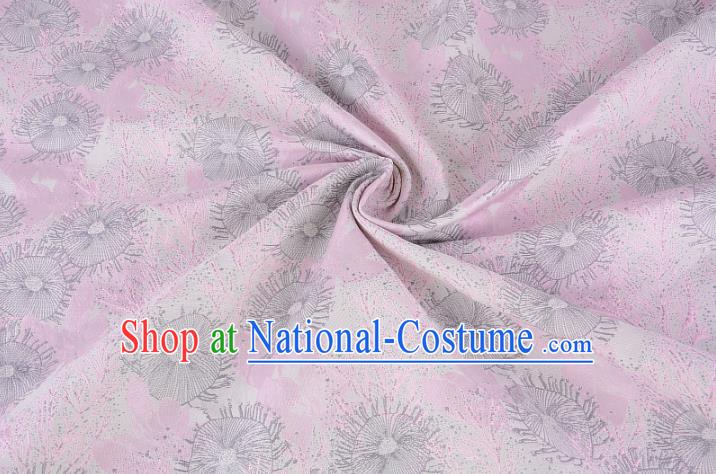 Chinese Traditional Costume Royal Palace Jacquard Weave Pine Needles Pink Brocade Fabric, Chinese Ancient Clothing Drapery Hanfu Cheongsam Material