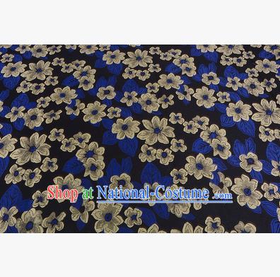 Chinese Traditional Costume Royal Palace Printing Yellow Flowers Brocade Fabric, Chinese Ancient Clothing Drapery Hanfu Cheongsam Material