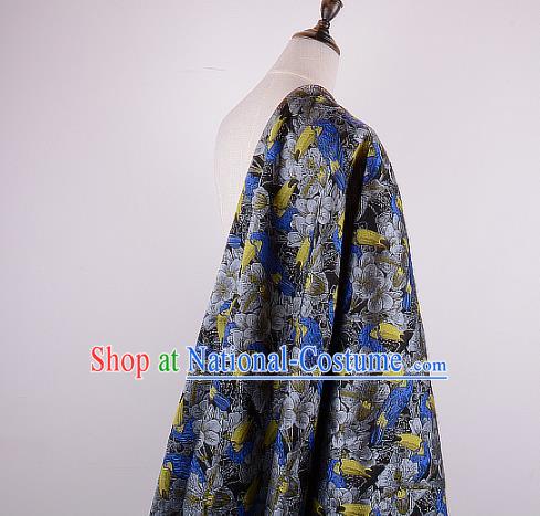 Chinese Traditional Costume Royal Palace Printing Woodpecker Brocade Fabric, Chinese Ancient Clothing Drapery Hanfu Cheongsam Material