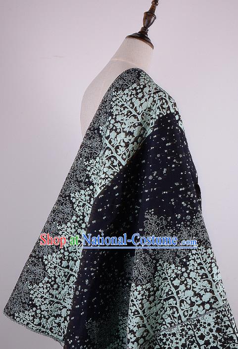 Chinese Traditional Costume Royal Palace Navy Brocade Fabric, Chinese Ancient Clothing Drapery Hanfu Cheongsam Material